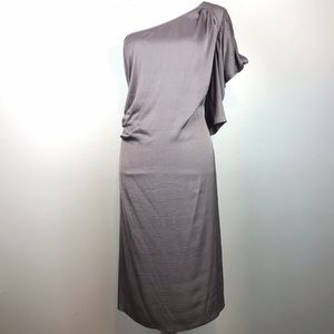 NWT BCBGMaxazira Sateen Pleated One Shoulder Dress